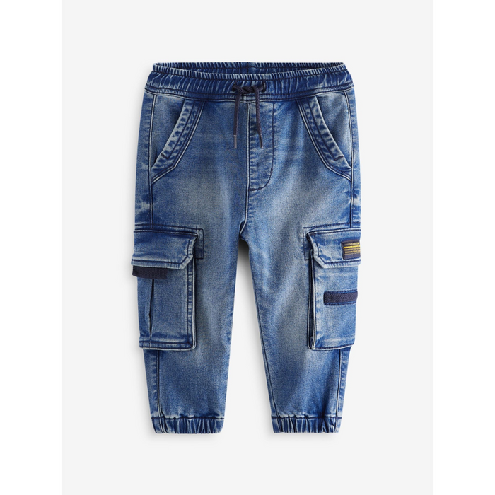 Äventyrsjeans - Cargo Joggers i Denim (3 månader-7 år)