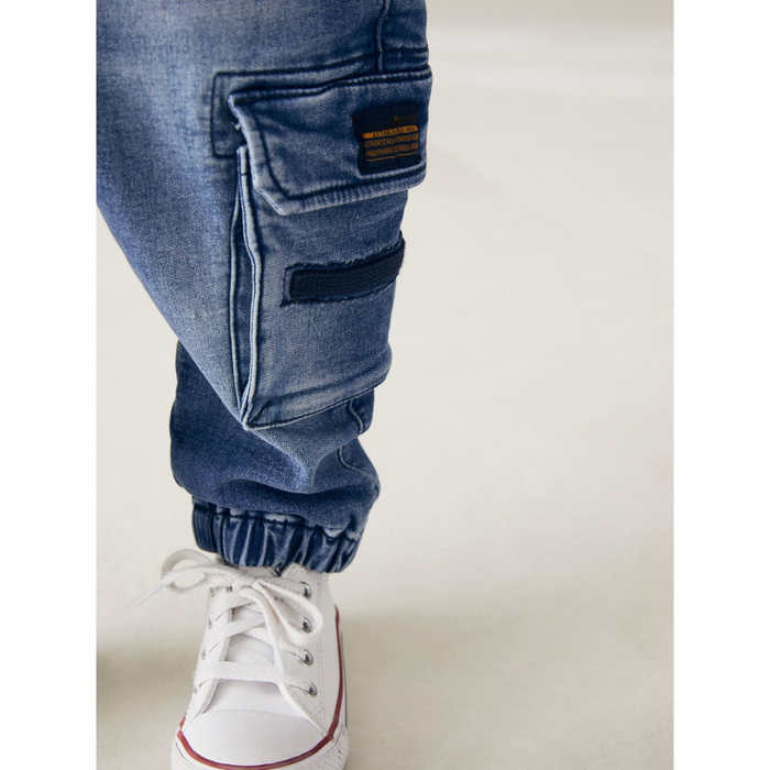 Äventyrsjeans - Cargo Joggers i Denim (3 månader-7 år)