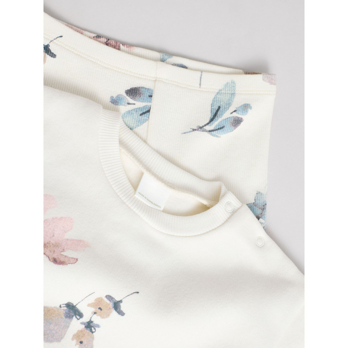 Pastellgula Blommor Babyset med Tröja & Leggings (0mån - 2år)