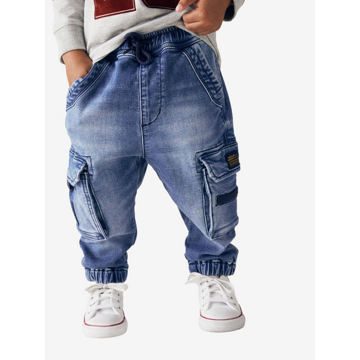 Äventyrsjeans - Cargo Joggers i Denim (3 månader-7 år)