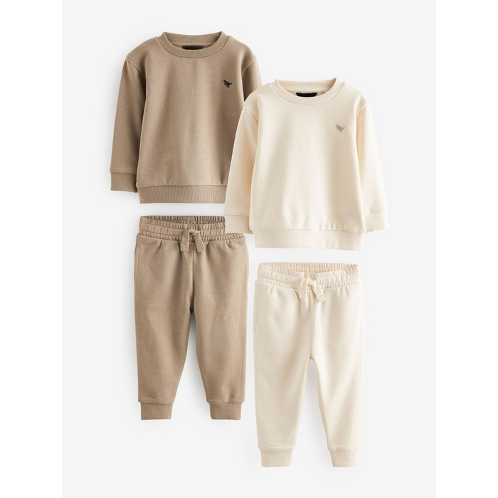 2-set Bekväm tröja i minimal neutral stil (3månader-7år)