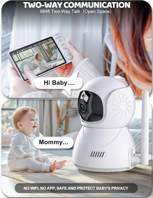 5" HD Babymonitor med Storskalig Display3