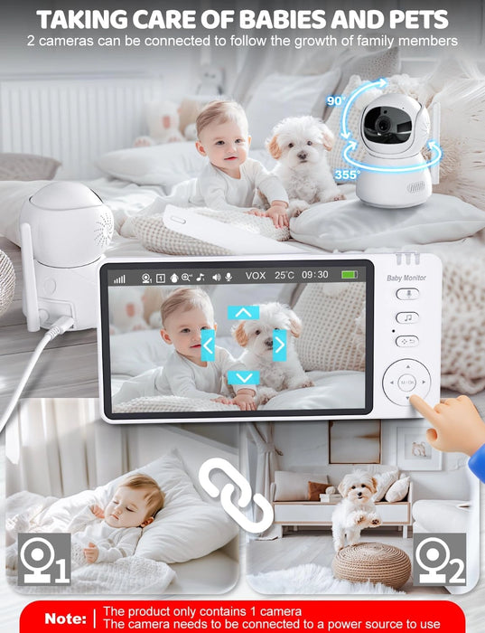 5" HD Babymonitor med Storskalig Display7