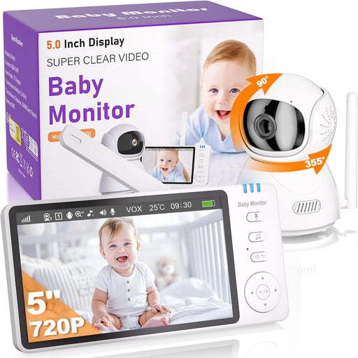 5" HD Babymonitor med Storskalig Display