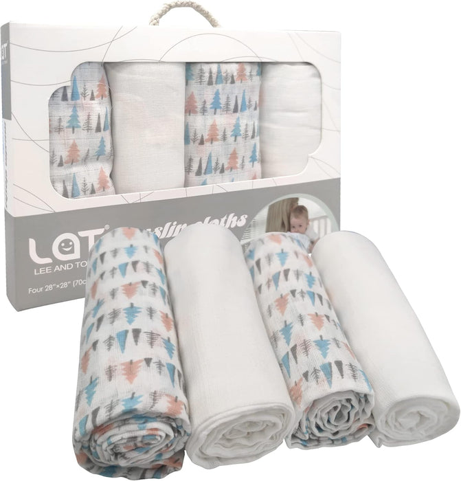 Muslindukar för baby – 4-pack skog (70 x 70 cm)