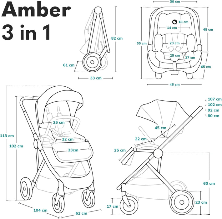 Amber – Multifunktionell 3-i-1 Kombinationsvagn44