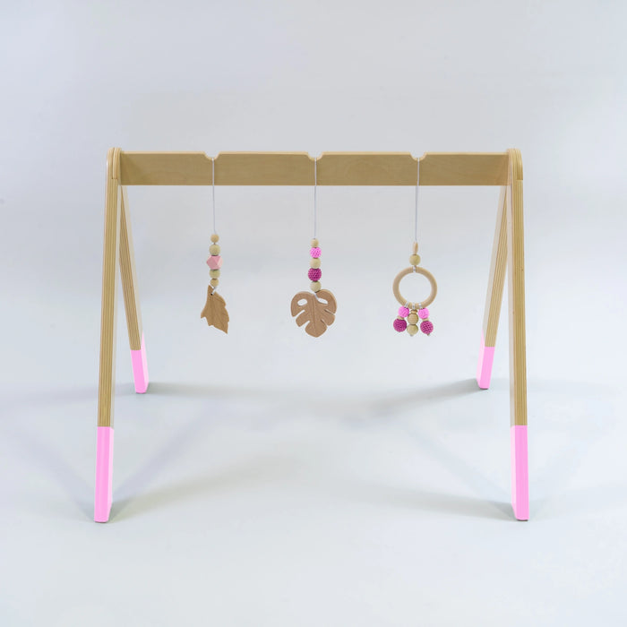 TOS Babygym Trä - Löv kollektion - Rosa - Babygym - Bebisgrossisten.se