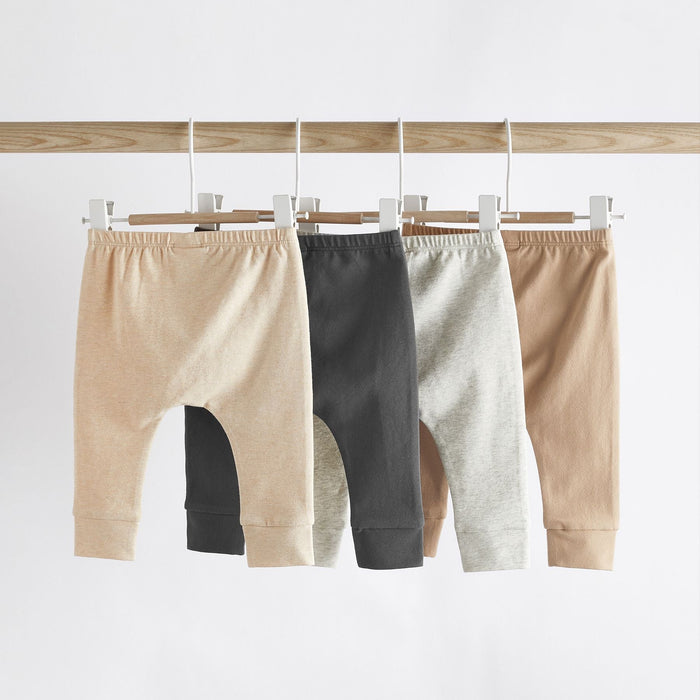 Neutral – 4-pack Mjuka och Stretchiga Babyleggings (0 månader–2 år)