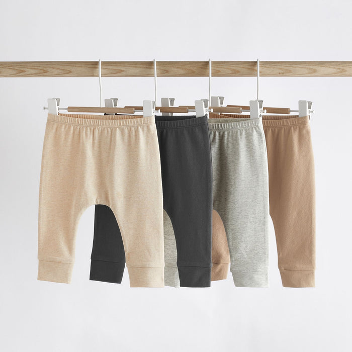 Neutral – 4-pack Mjuka och Stretchiga Babyleggings (0 månader–2 år)