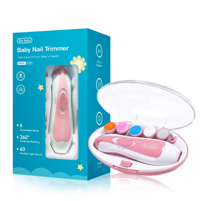 Dr.Isla elektrisk Baby Nageltrimmer/Nagelklippare LED-ljus