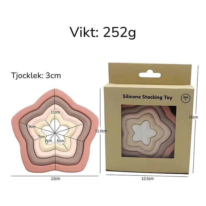 Silikon Stapelleksak Stjärna - Leksaker - Bebisgrossisten.se