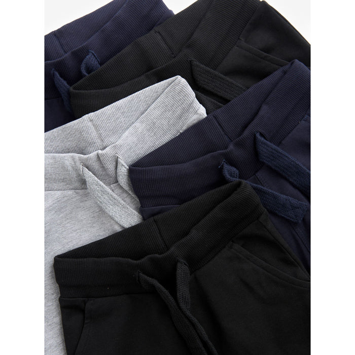 Svart, Navy och Grå – 5-pack Mjuka Joggers för Barn (3 mån–7 år)