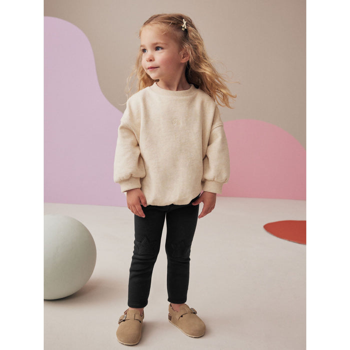 Svart – Varm & Mysig Fleecefodrad Leggings (3 månader–7 år)