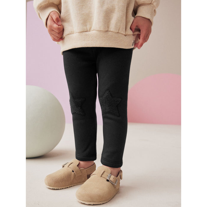 Svart – Varm & Mysig Fleecefodrad Leggings (3 månader–7 år)