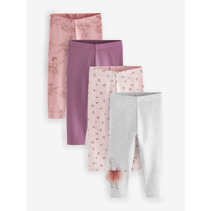 Lavendeldröm – 4-Pack Mjuka Leggings (3 månader–7 år)