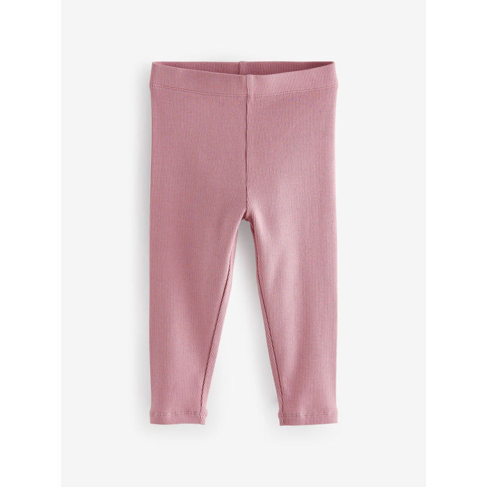 Rosa – 5-pack Ribbstickade Leggings för Barn (3 mån–7 år)