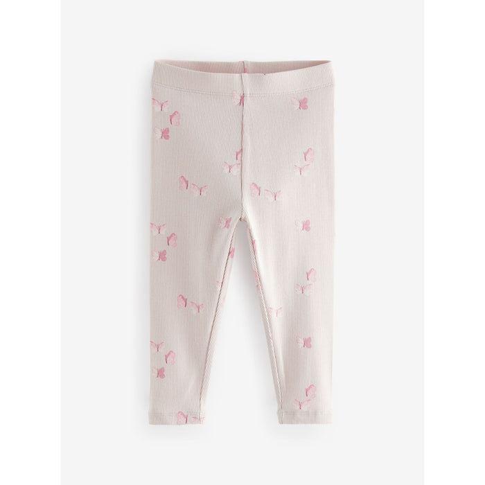 Rosa – 5-pack Ribbstickade Leggings för Barn (3 mån–7 år)