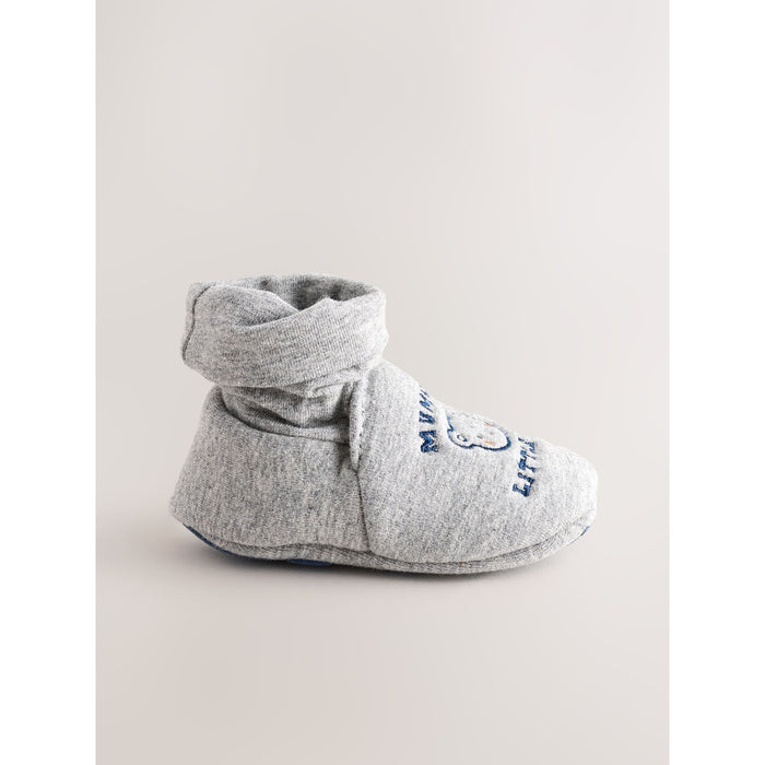 Blå Kärlek – Baby Booties & Strumpor med "Mummy & Daddy" (2-pack, 0–24 månader)