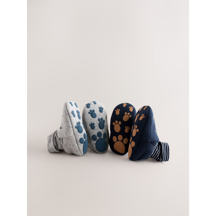 Blå Kärlek – Baby Booties & Strumpor med "Mummy & Daddy" (2-pack, 0–24 månader)