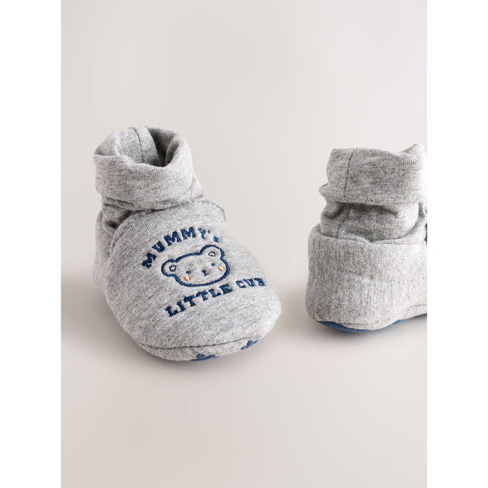 Blå Kärlek – Baby Booties & Strumpor med "Mummy & Daddy" (2-pack, 0–24 månader)