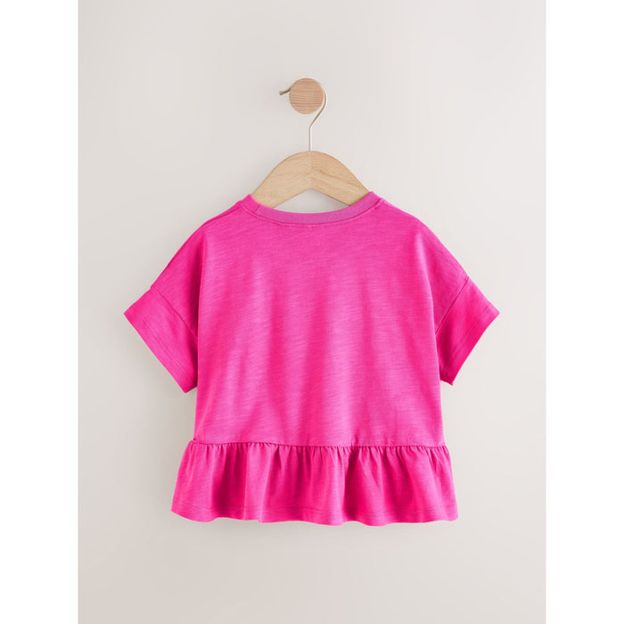 Söt & Stilren – Rosa Peplum T-shirt för Små Äventyrare