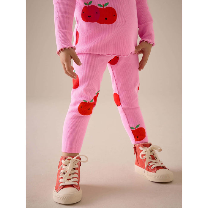 Rosa Apple Leggings – Söt & Bekväm (3 månader–7 år)