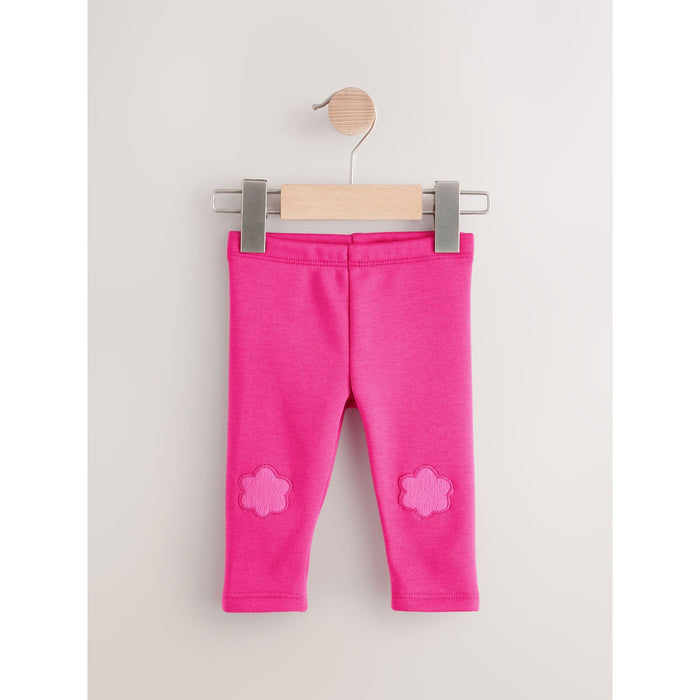 Rosa Blomsterdröm – Mysiga Fleecefodrade Leggings (3 månader–7 år)