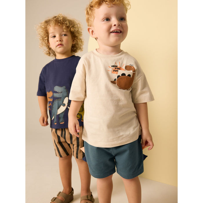 Dinosaurieäventyr – 2-pack T-shirt & Shorts-set (3månader-7år)