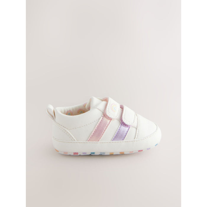 Regnbågsvit – Kardborre Baby Sneakers (0–24 mån)