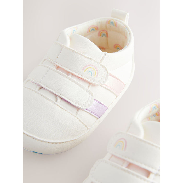 Regnbågsvit – Kardborre Baby Sneakers (0–24 mån)