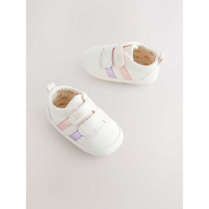 Regnbågsvit – Kardborre Baby Sneakers (0–24 mån)