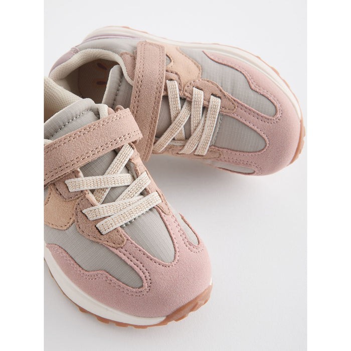 Rosa Skymning – Elastiska Spets Chunky Sneakers