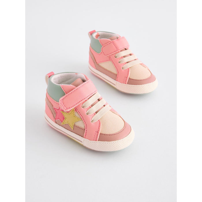 Stjärnstråle – Rosa Baby High Tops med Magiska Detaljer (0–24 månader)