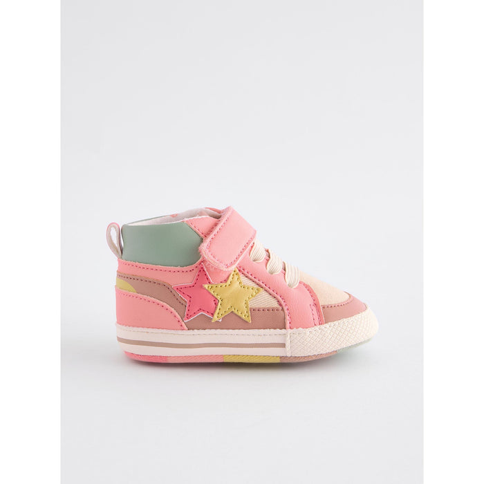 Stjärnstråle – Rosa Baby High Tops med Magiska Detaljer (0–24 månader)