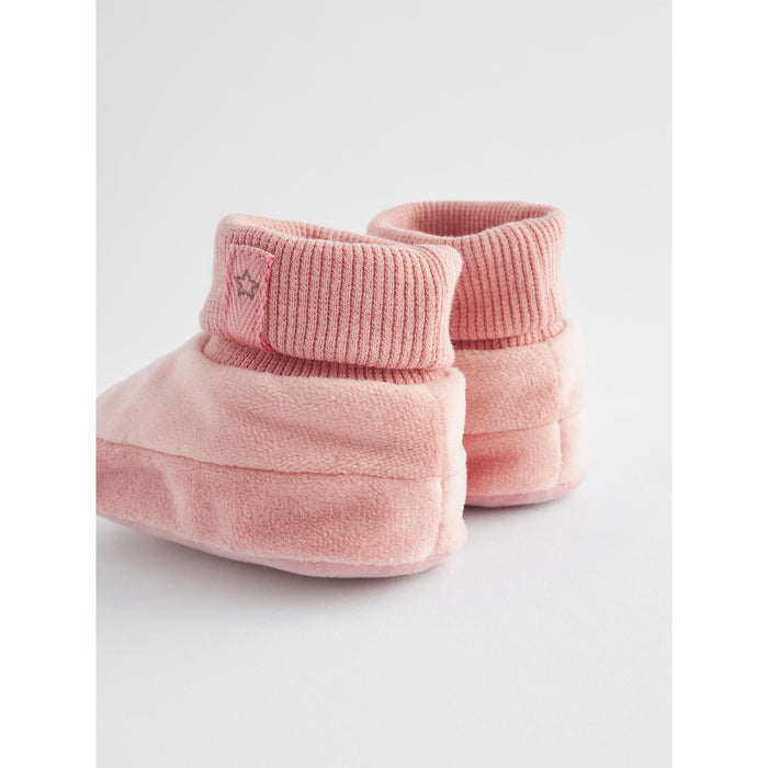 Puderrosa – Värmande Babybooties (0–18 månader)