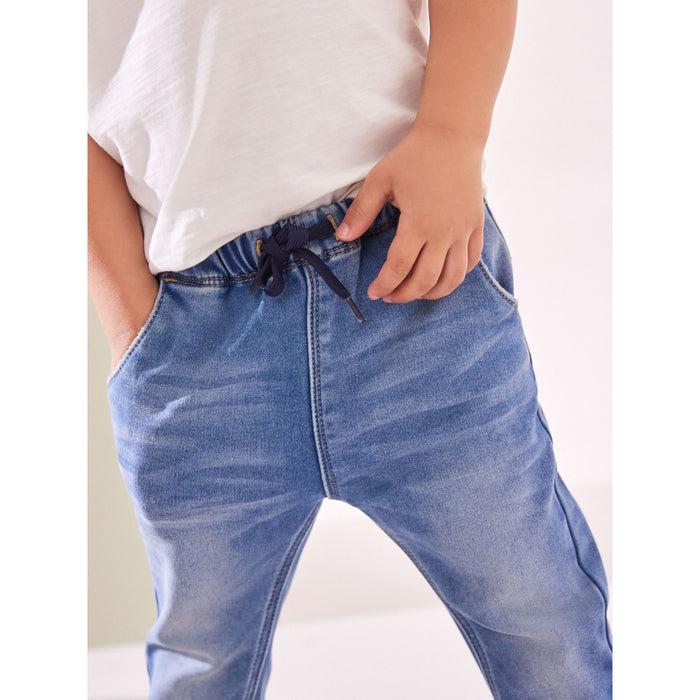 Mid Wash Slouchy Joggerjeans med Snörning (3månader-7år)