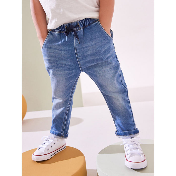 Mid Wash Slouchy Joggerjeans med Snörning (3månader-7år)