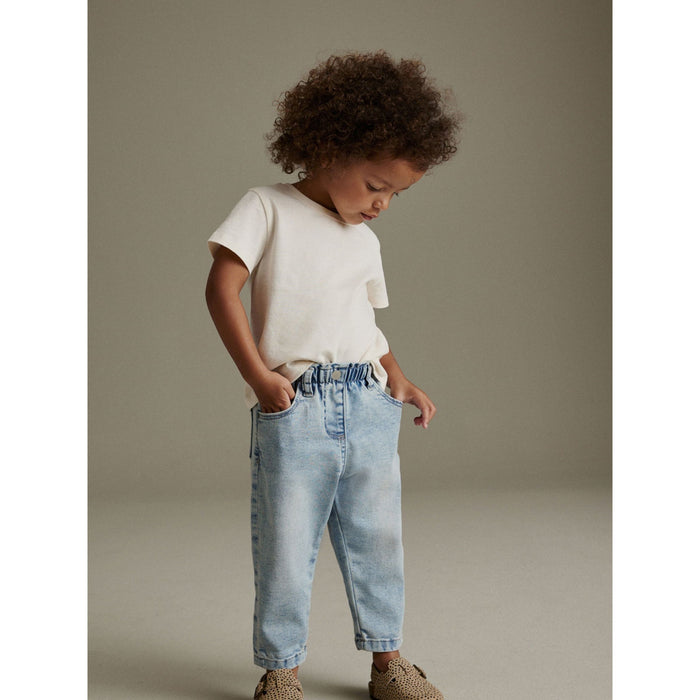 Denim Light Wash - Trendiga Mom Jeans med bekväm passform (3månader-7år)