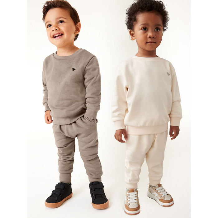 2-set Bekväm tröja i minimal neutral stil (3månader-7år)