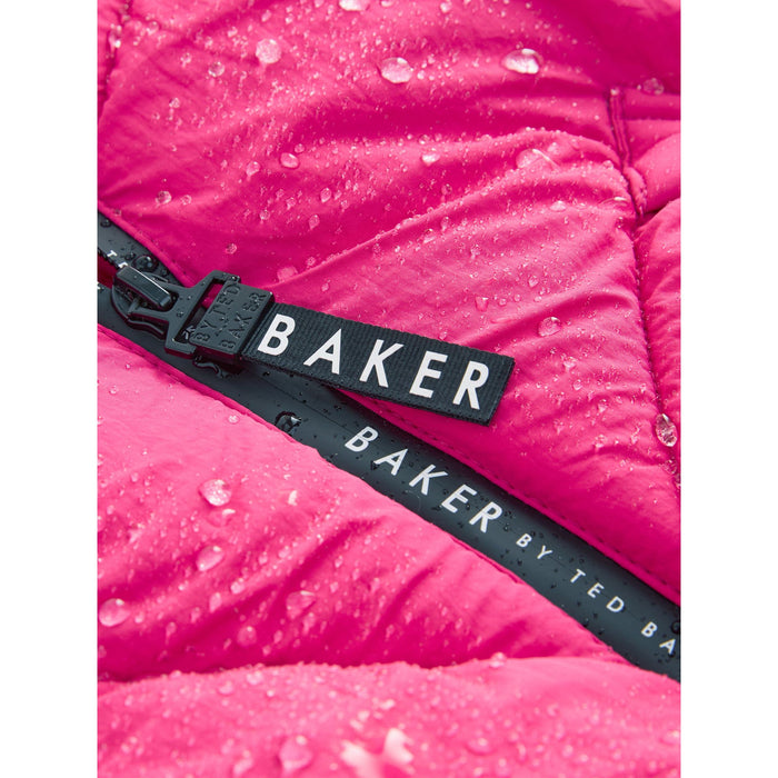 Bold & Cozy Lång Pufferjacka i Fuchsiarosa - Baker by Ted Baker